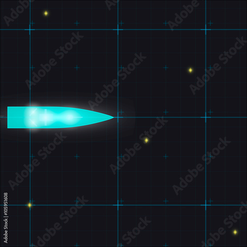 marine radar background with grid coordinates