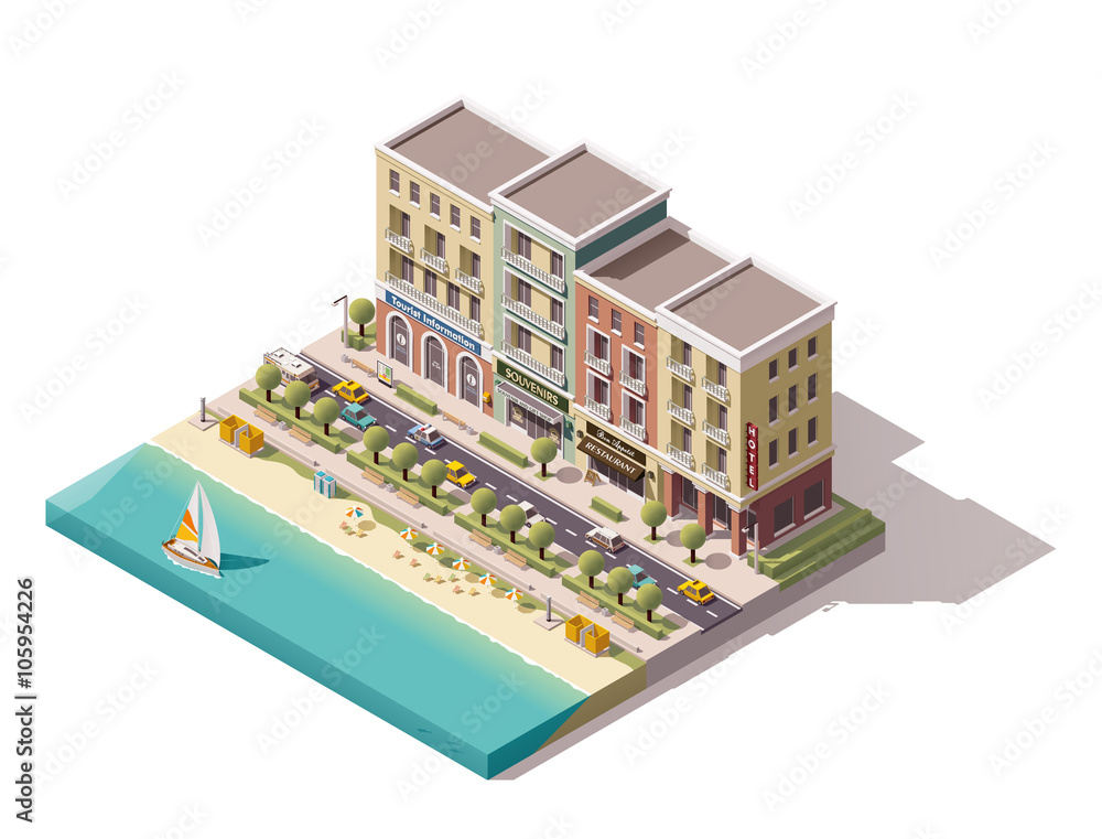 Vector isometric town street Vector isometric town street