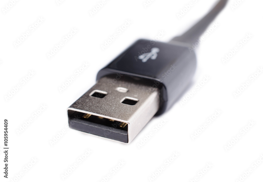Mobile phone cable isolate on white background Mobile phone cable isolate on white background