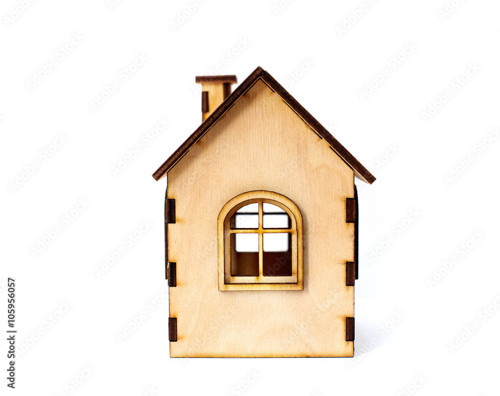 toy wooden house isolated on white background toy wooden house isolated on white background