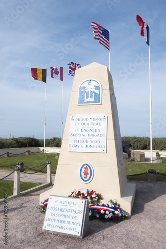 Monument to the 1st Engineer Special Brigade, Utah Beach France.