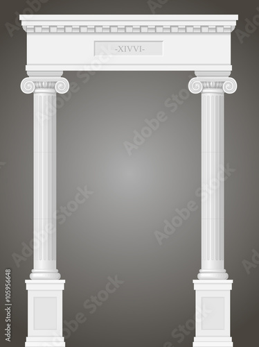 Classic antique portal with columns in vector graphics