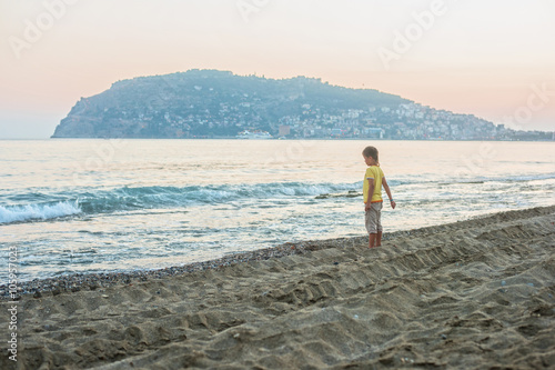 Kid boy walking