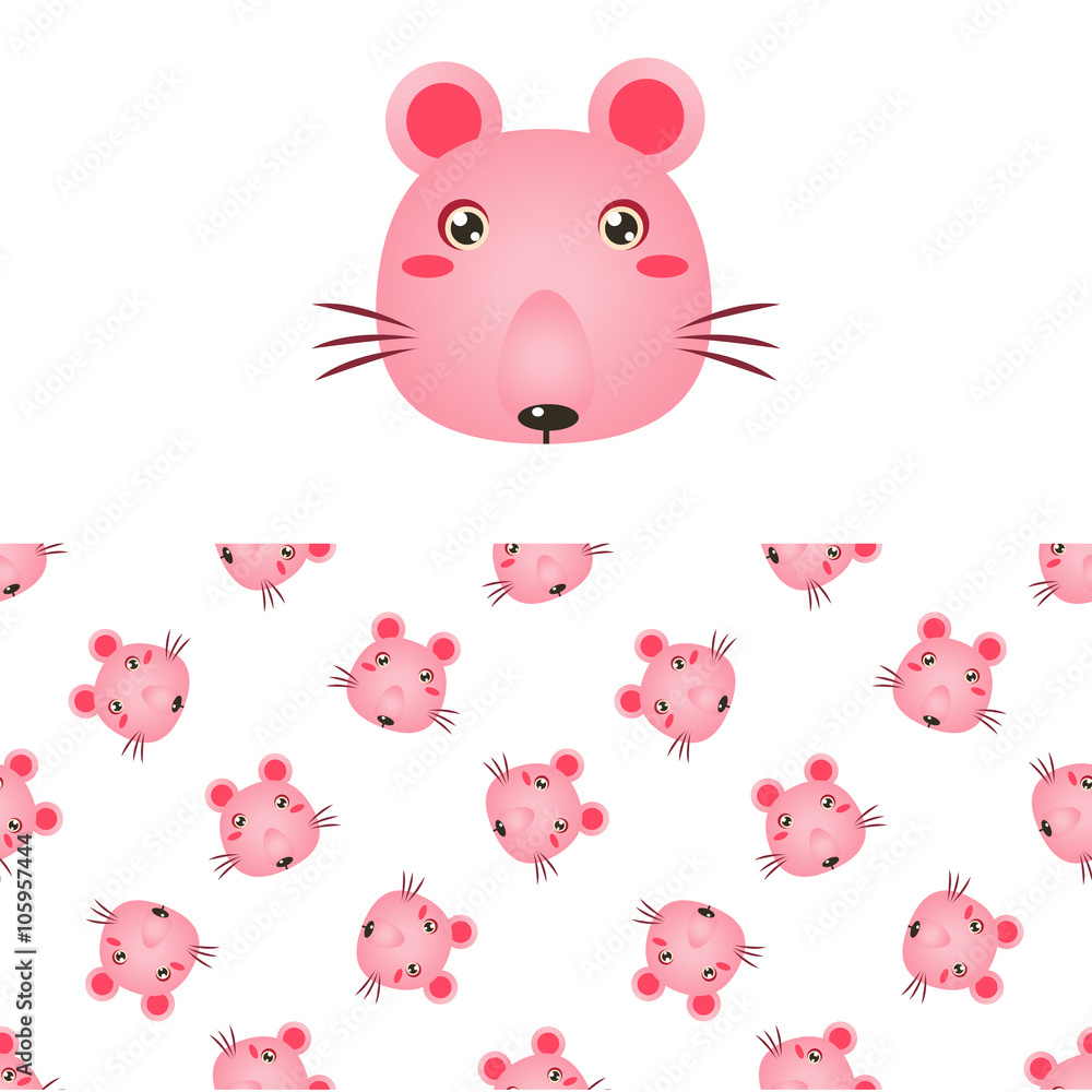 Mouse Head Icon And Pattern