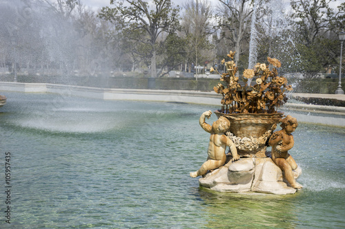 spring, fountain of the goddess ceres parterre in the garden of
