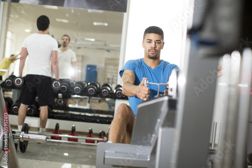 Man training in the gym