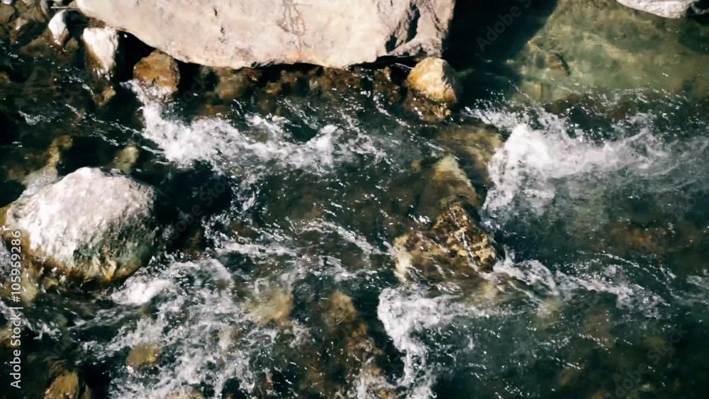 Little mountain river flowing. Little mountain river flowing.