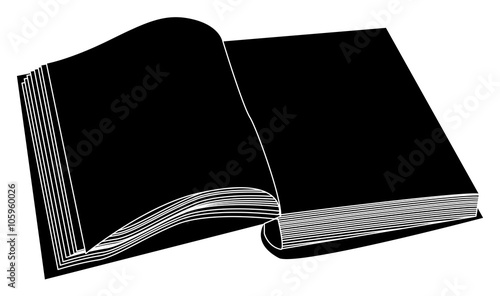 Open book vector clipart, symbol, icon  design. Illustration isolated on white background.