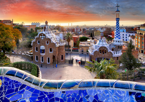 Canvas Print Park Guell, Barcelona