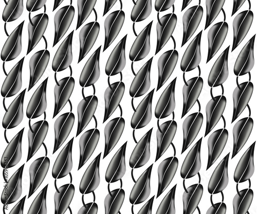 The pattern of black and gray metallic leaves. Unusual pattern of leaves