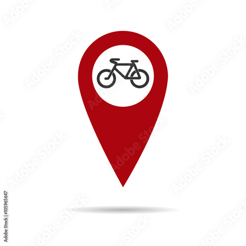 Free Download The red pointer on the map Bicycle - GFXLoad