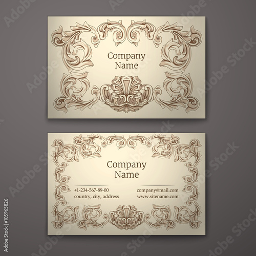 Business card  in Baroque Style.