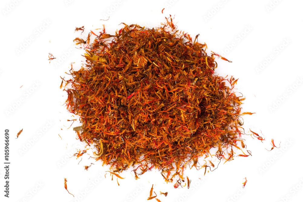 Fototapeta premium Spices Saffron Isolated on White Background