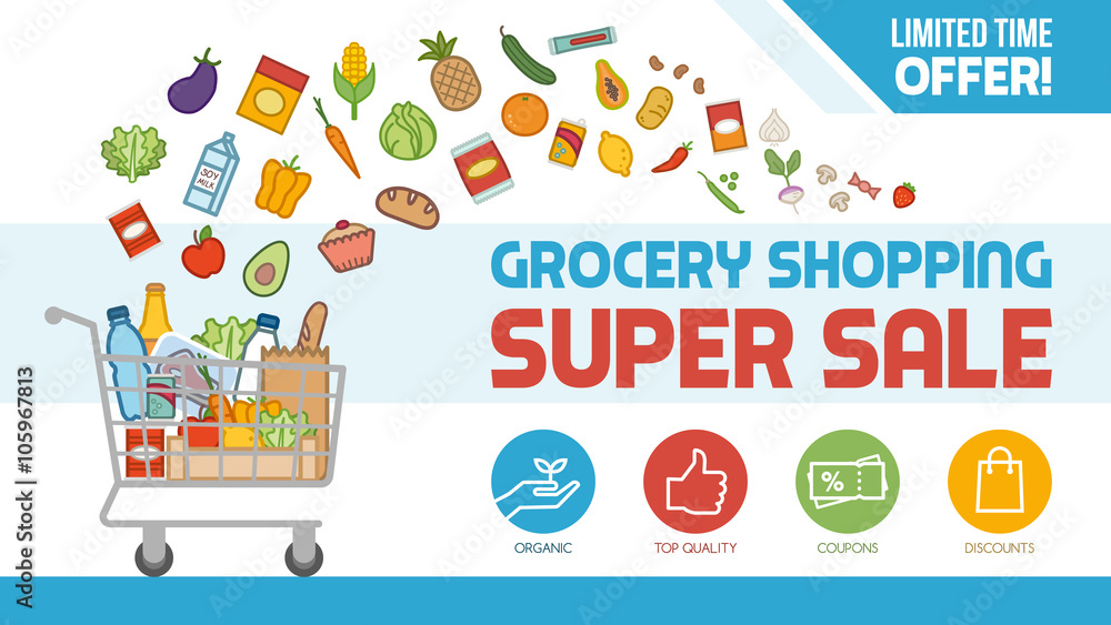 Naklejka premium Grocery shopping