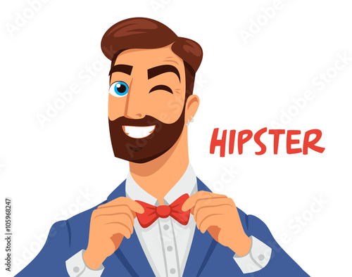 portrait of a bearded guy wink