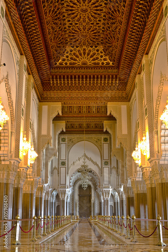 Morocco. Casablanca. Interior of the Hassan II Mosque