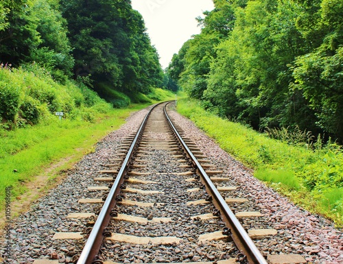 An image of a railway track in a rural setting.