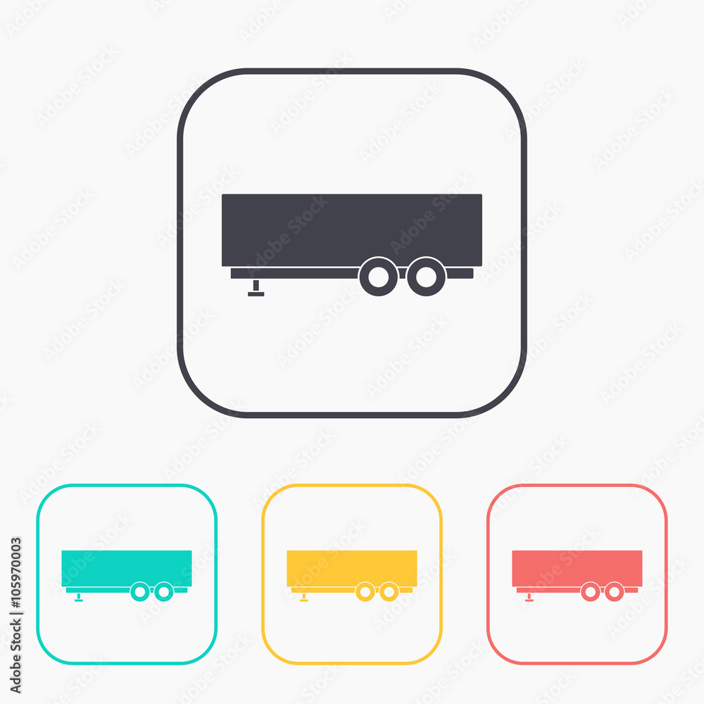 color icon set of trailer color icon set of trailer