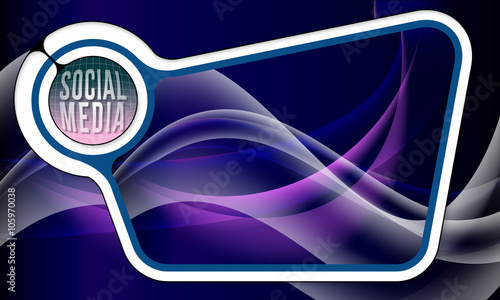 Abstract box with an internal frame for your text and social med
