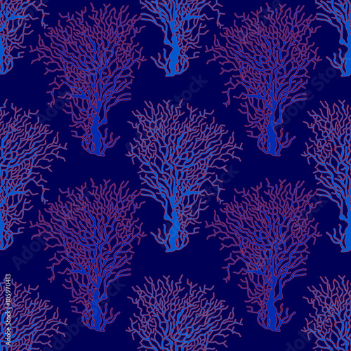 Coral reef seamless pattern.