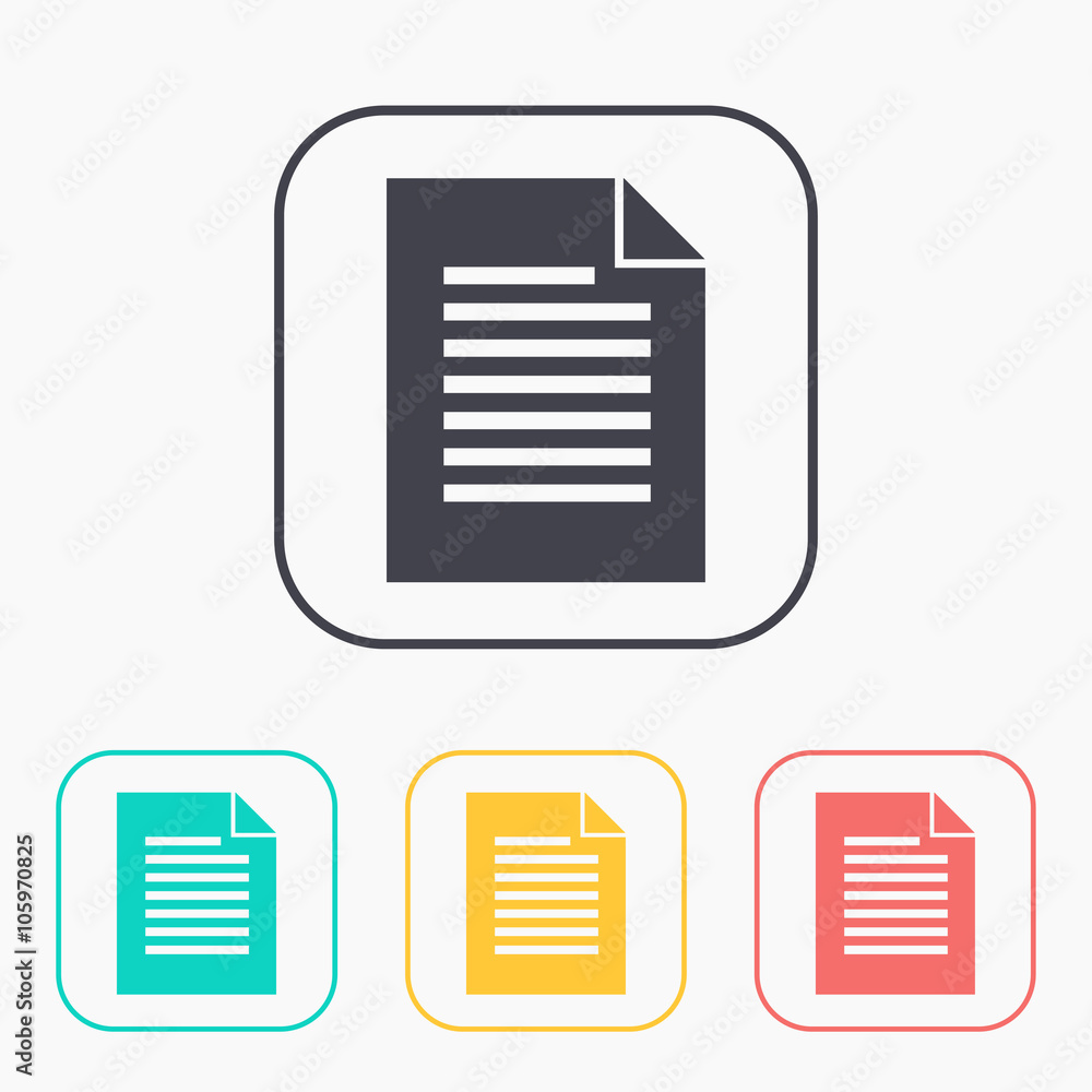 color icon set of document color icon set of document