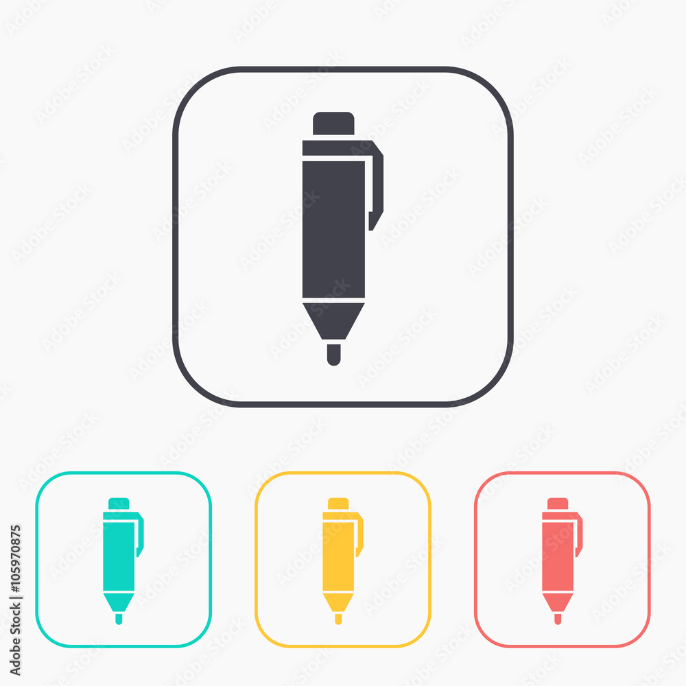 color icon set of pen color icon set of pen