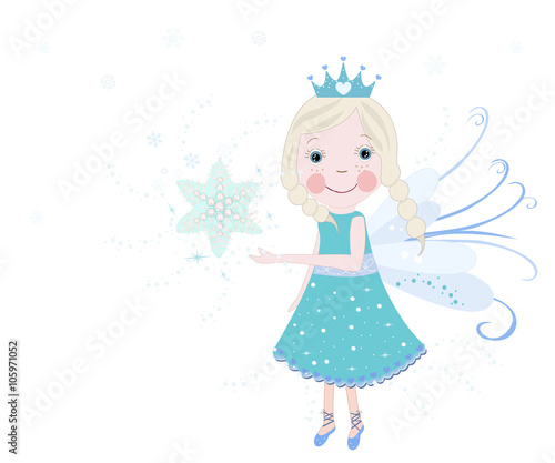 Cute snow fairy tale vector background