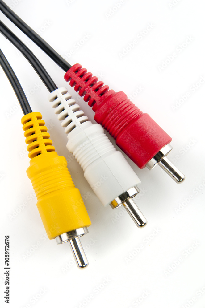 RCA cable /RCA cables isolated on a white background. RCA cable /RCA cables isolated on a white background.