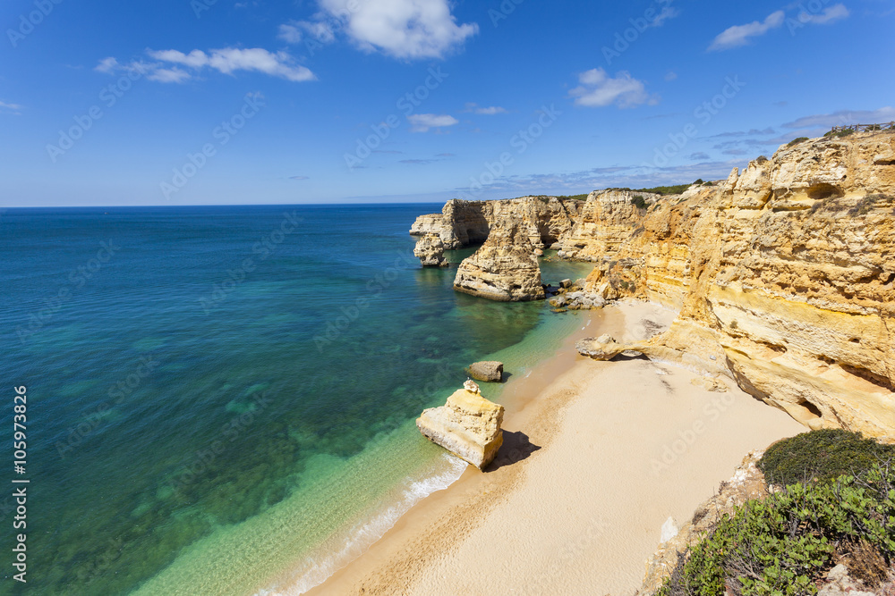 Idyllic beach praia da Marinha, Lagoa, Algarve Idyllic beach praia da Marinha, Lagoa, Algarve