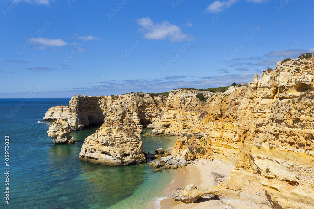 Idyllic beach praia da Marinha, Lagoa, Algarve Idyllic beach praia da Marinha, Lagoa, Algarve