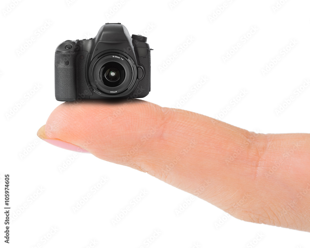 Finger and small camera Finger and small camera