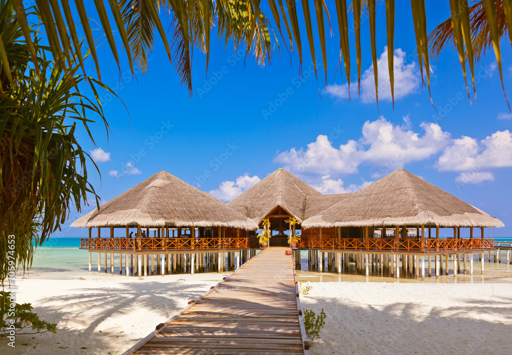 Fototapeta premium Cafe on tropical Maldives island