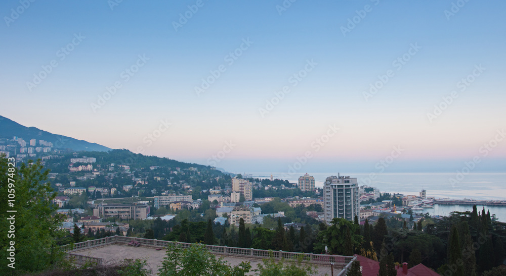 Yalta in the evening, Crimea