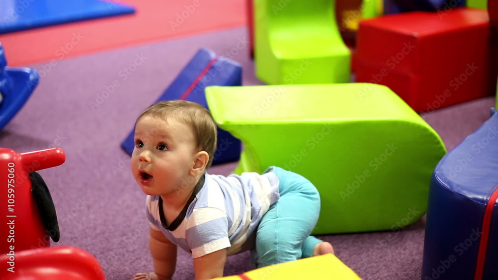 Smiling baby play in playground
Smiling baby play in playground