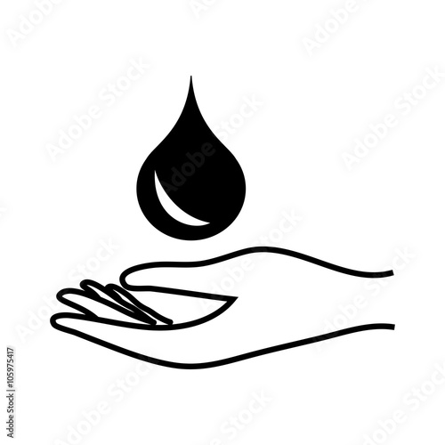 hand with drop simple black icon