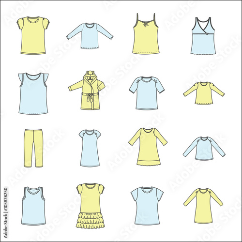 set of women s clothing. Women s clothes for home.