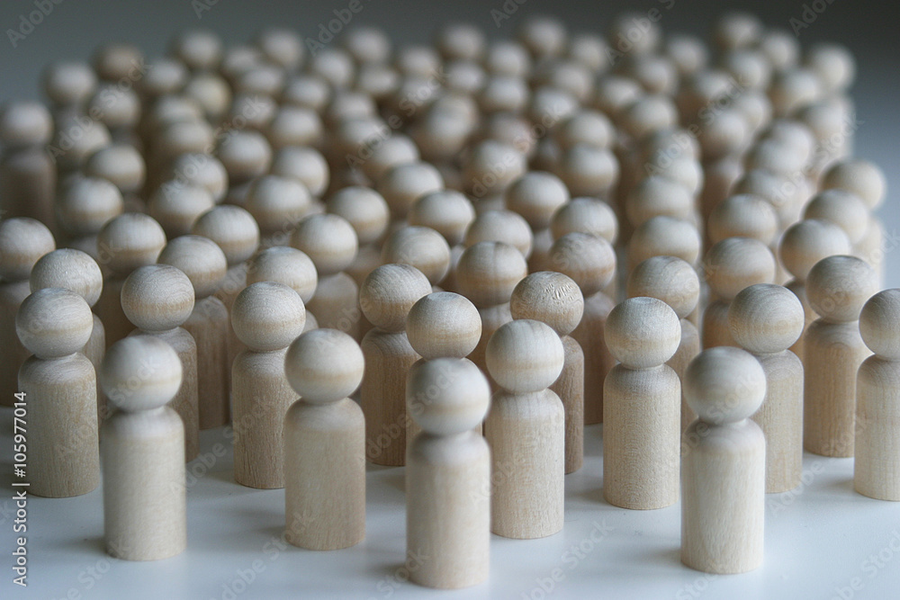 Obraz premium A Wooden Crowd