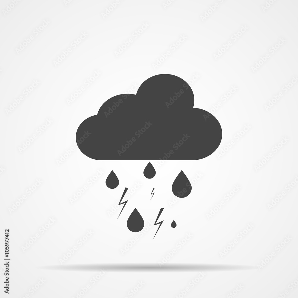 Cloud with droplet on a gray background Cloud with droplet on a gray background