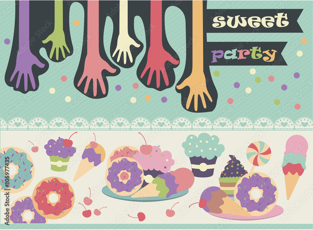 Fototapeta premium Sweet birthday party