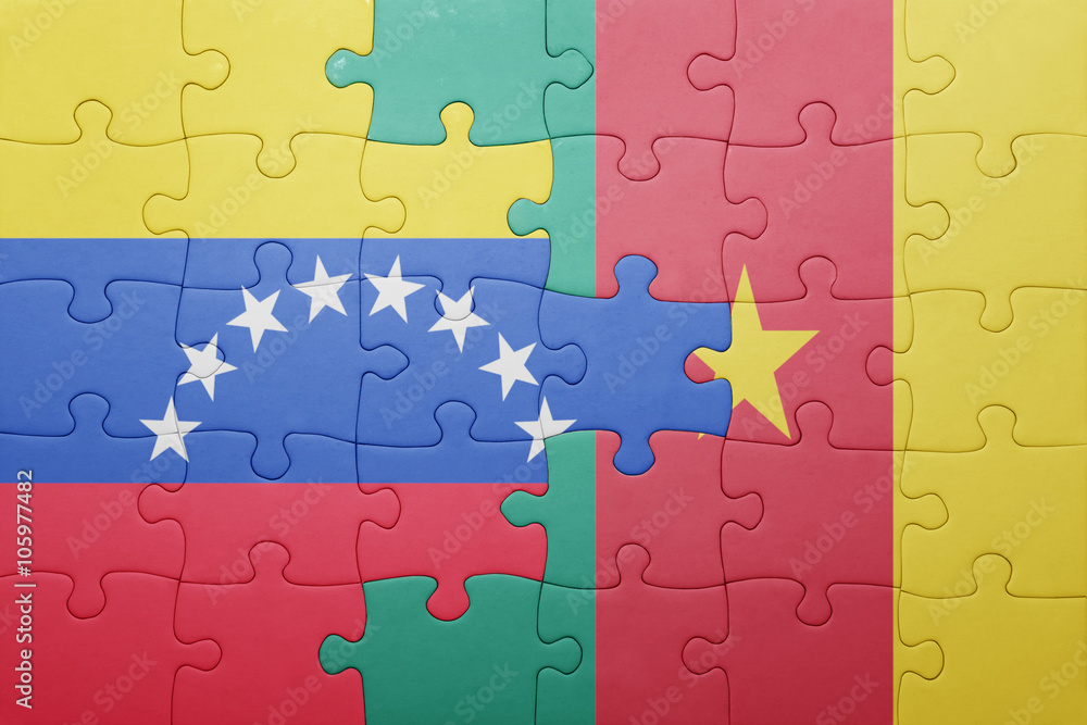puzzle with the national flag of benin and cameroon puzzle with the national flag of benin and cameroon