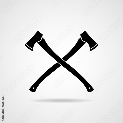 Two ax black silhouettes