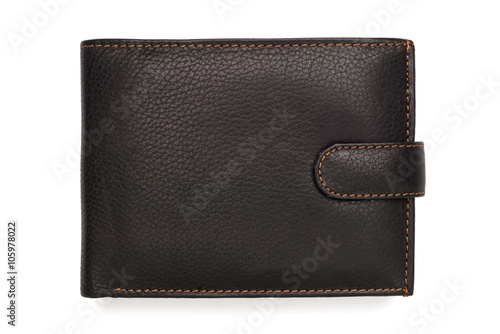 Folded Black Leather Wallet with Latch