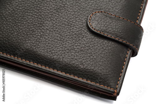 Black Closed Leather Wallet with Latch
