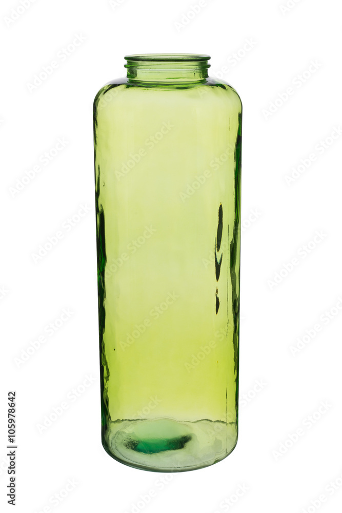 Green Cylindrical Crystal Vase
