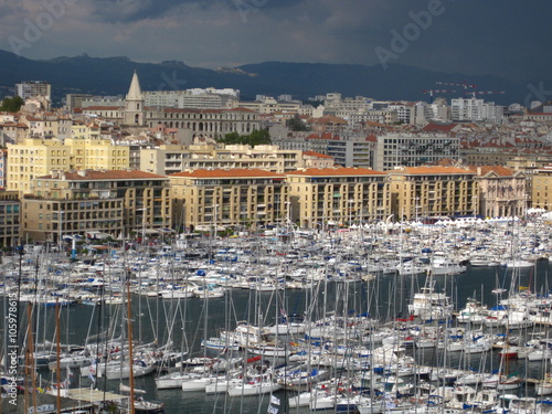 View of the old port of Marseille city in France