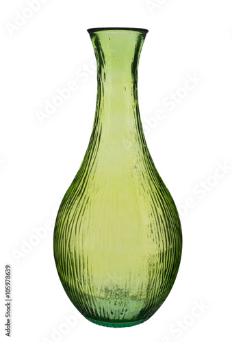 Empty Green Crystal Vase