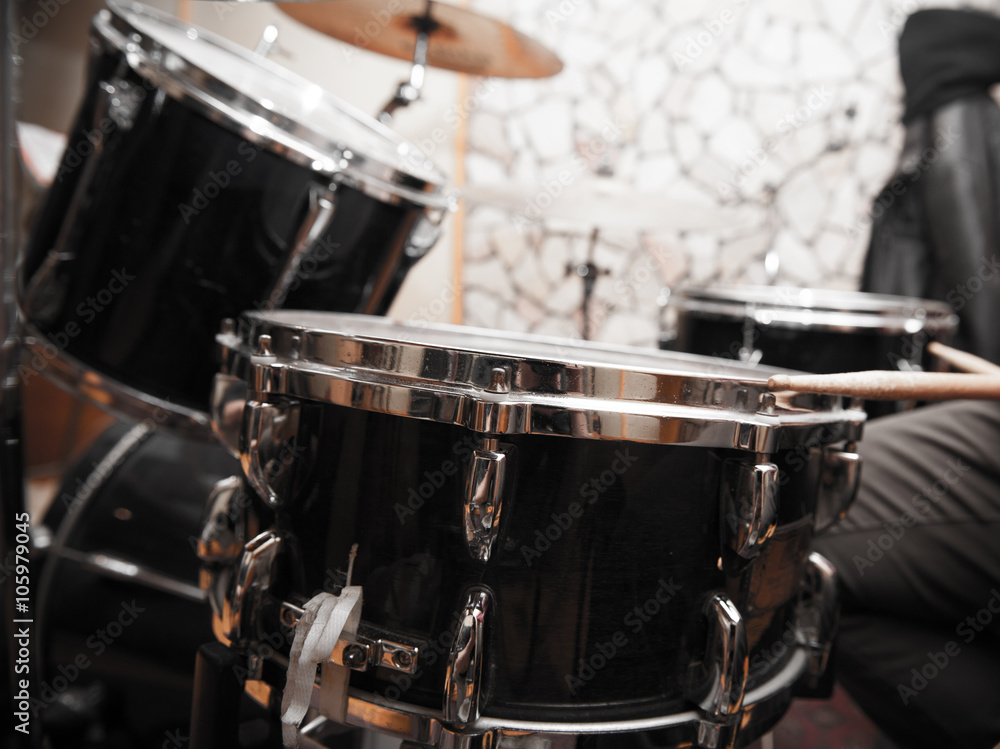 Drums detail in studio