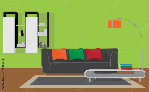 Living room and dining room