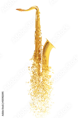 Canvas Print Saxophone - particle disintegration