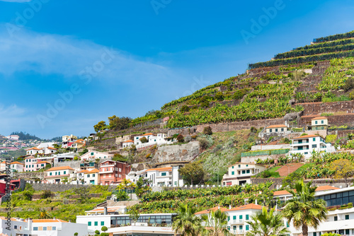 Panoramic view of tranquil hillside town